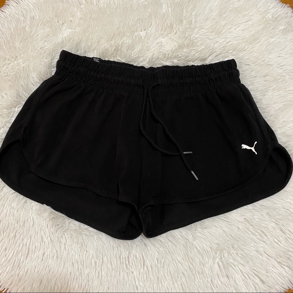 Solid Black Puma Shorts